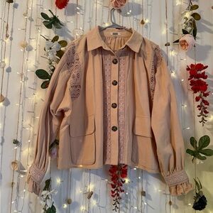 🤎 Tan Gimmicks Lace Tan Jacket 🤎